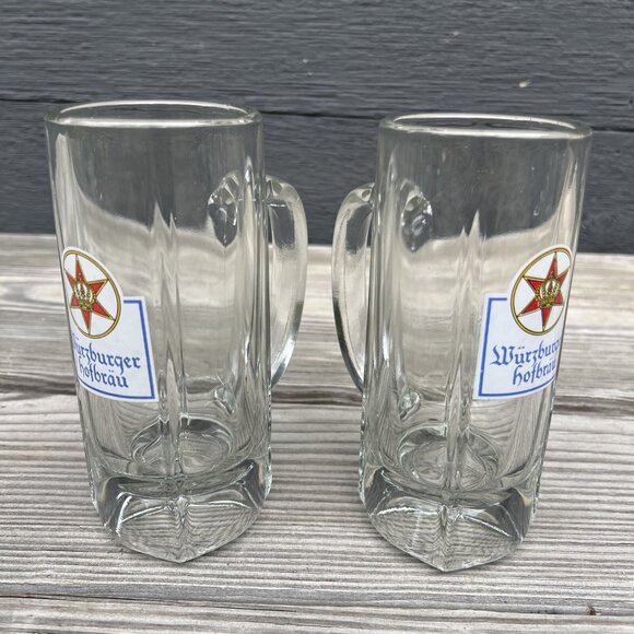 2 VTG Wurzburger Hofbrau Bavarian Pilsner Beer Glass Stein Mug - Picture 9 of 13